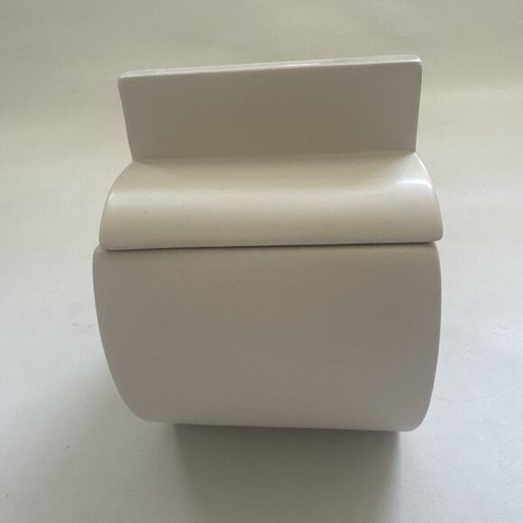 Jonathan Adler Partylite White Pottery APPLE Candle‎ Holder with Lid Home Decor - Picture 4 of 10